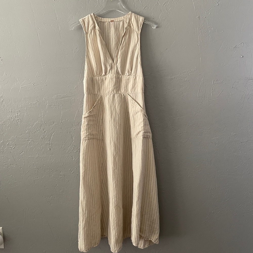 Free people linen A line maxi  dress